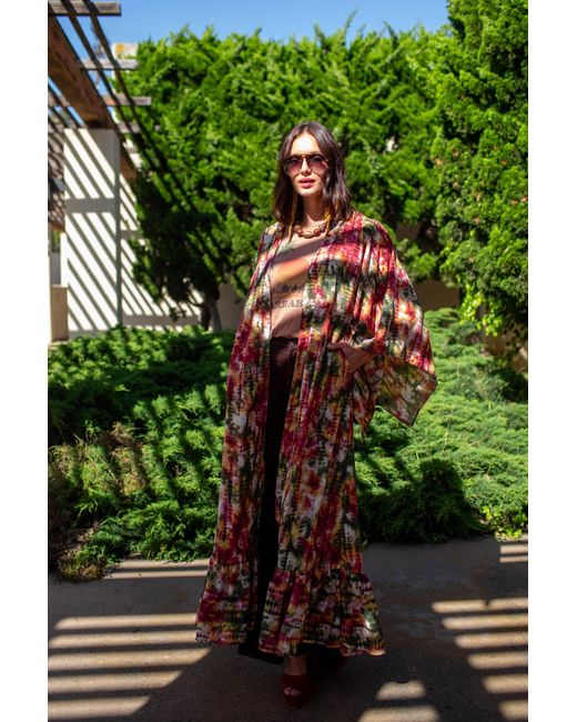 Jennafer Grace Metallic Janys Scarf Sleeve Kimono