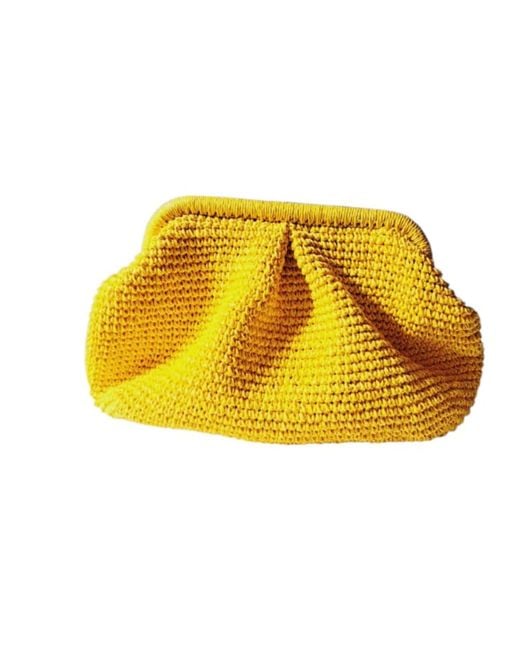 Springmoonatelier Yellow Handmade Raffia Clutch Bag – Bold, Bright, Beautiful