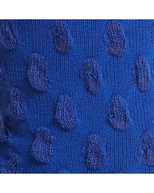 HIGH HEEL JUNGLE by KATHRYN EISMAN Blue Waffle Combed Cotton Socks