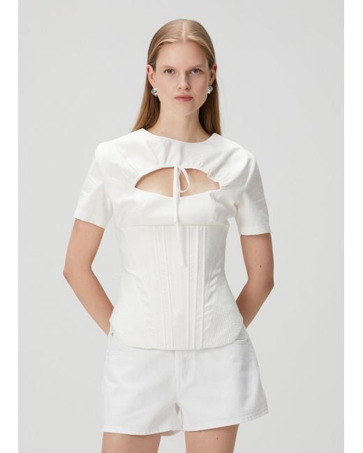 Pcfg White Tailored Corset Tee Top