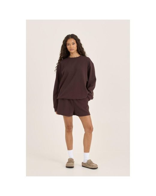 Loom Archives Brown Loom Waffle Sweatshirt