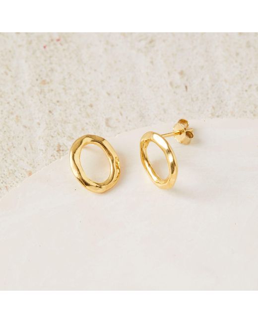 Esterah Metallic Oval Studs
