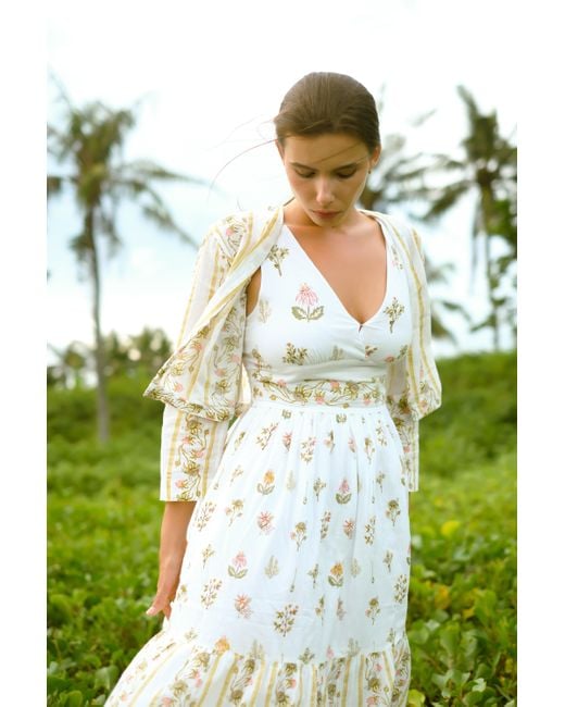 Em & Shi White Apothecary Dress With Overlay Jacket