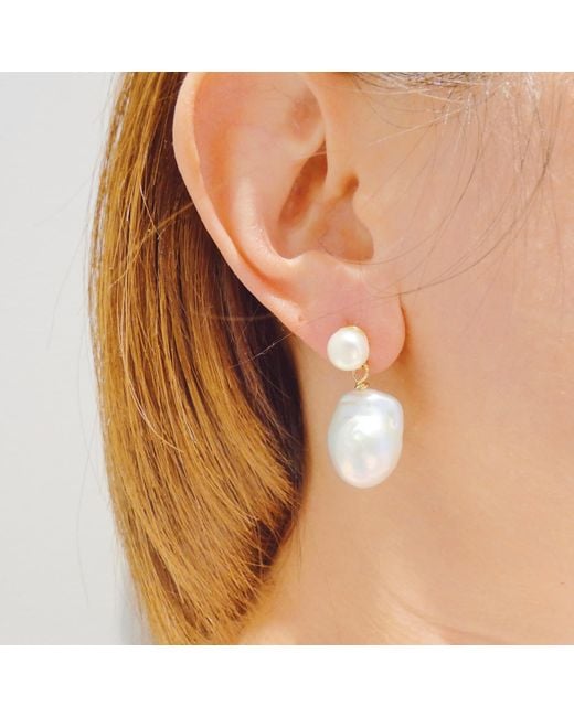 VALERIE CHIC White Baroque Pearl Classical Earrings