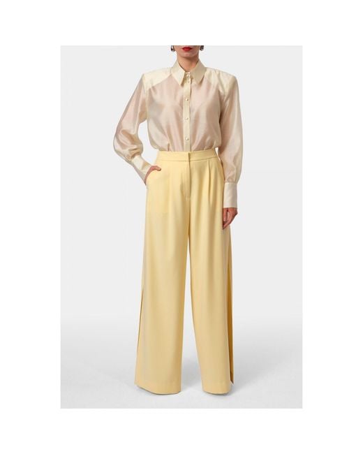 AGGI by HALEWSKI Natural Sarita Butter Elegant Shirt With Long Sleeves