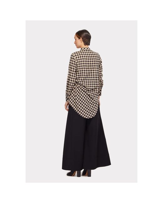 Julia Allert Black Neutrals Casual Loose Fit Long Plaid Shirt