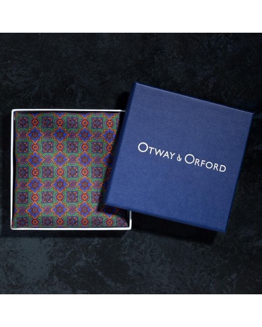 Otway & Orford Purple 'Millefiori' Silk Pocket Square for men