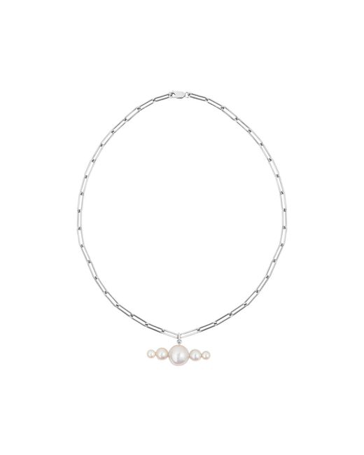 Ora Pearls Metallic Aetia Linea Pearl Chain Necklace