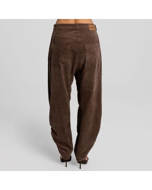 Mandragora Brown Loose Cut Corduroy Trousers Barro Cappuccino