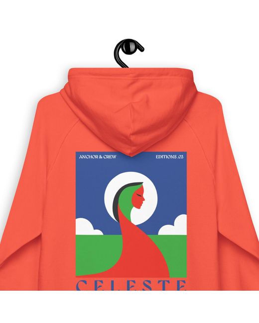 Anchor and Crew Red Burnt Three Celeste Editions Organic Cotton Hoodie for men