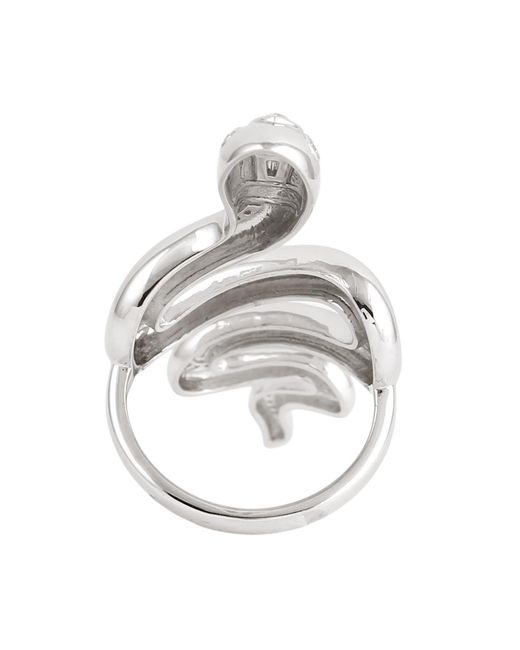 Artisan White Diamond Snake Wrap Ring