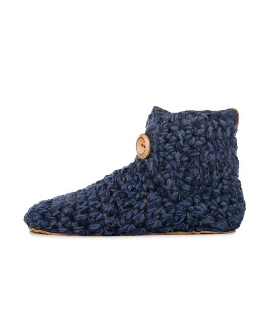 Kingdom of Wow Blue Extra Cozy Boot Wool Slippers For