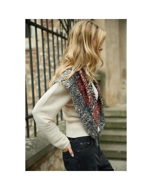Saachi Brown Mixed Animal Print Bandana