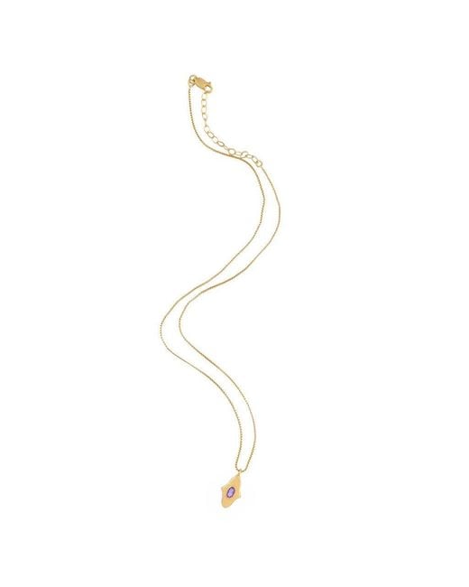 Opium Jewels Metallic Birthstone Hamsa Necklace
