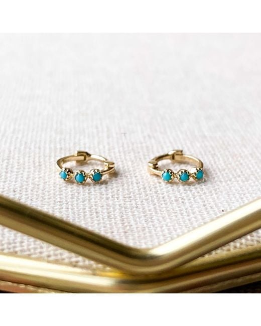 Zohreh Metallic Mini Trilogy Huggie Hoop Earring 9K
