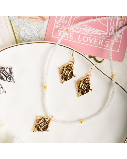 Seven Saints Metallic Gemini Vintage-Style Dangle Earrings, Plated