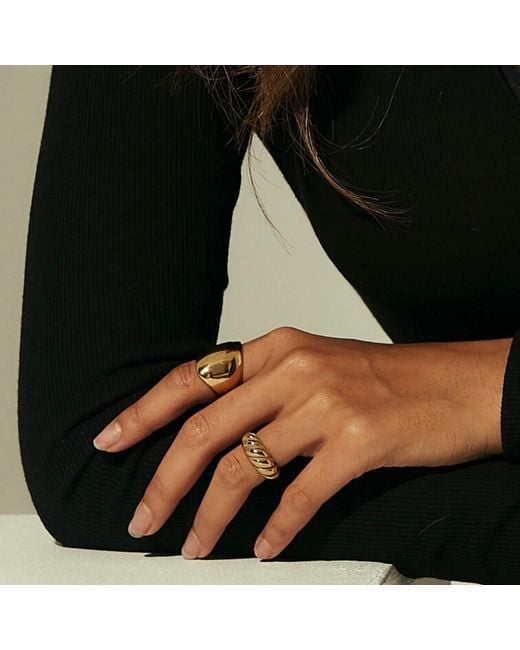 VIEA Metallic Diana Dome Statement Chunky Ring