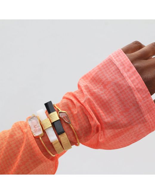 YAA YAA LONDON Metallic Neutrals Quiet Luxury Irregular Crystal Bangle