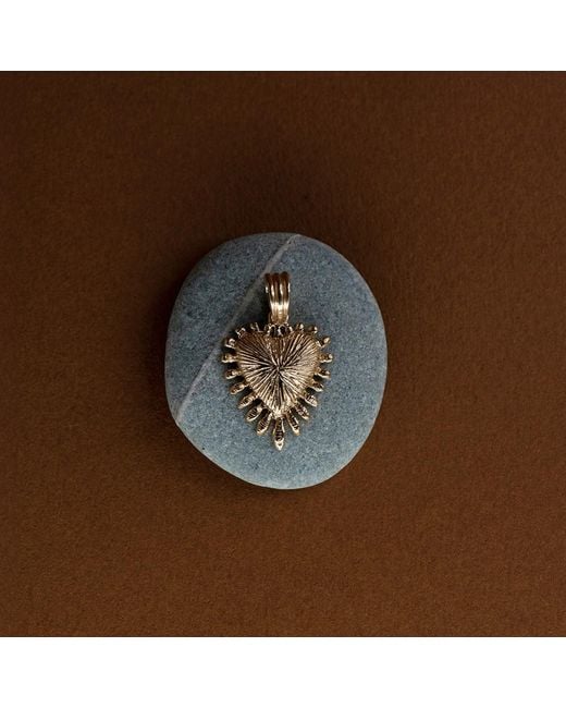 Zoe & Morgan Metallic Heart Rays Charm