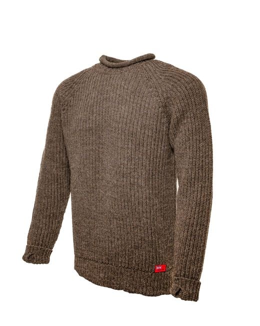 Arthur Beale Brown Neutrals Fisherman Jumper for men