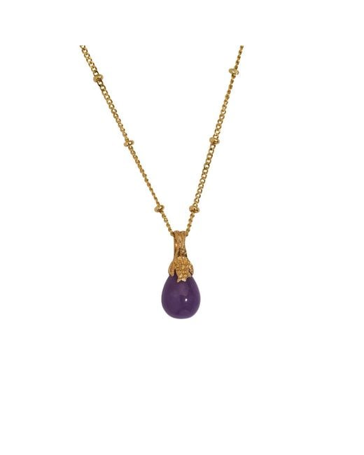 Claire Hill Designs Metallic Jadeite Lichen Pendant Necklace