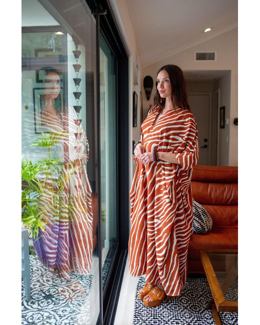 Jennafer Grace Red Talitha Cinched Waist Caftan