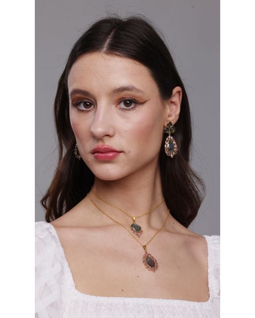 Magpie Rose Metallic Theia Labradorite Pendant