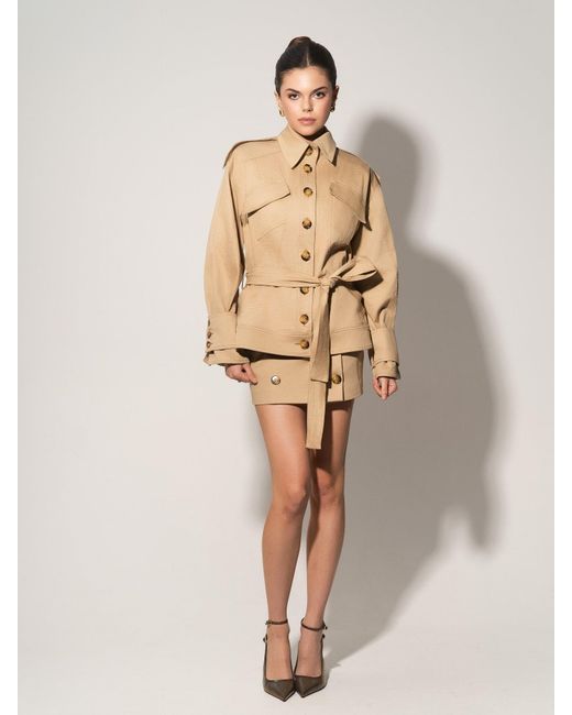 Tia Dorraine Natural Oversized Belted Trench Jacket