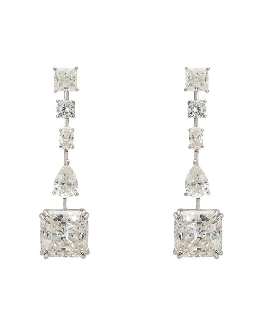 Latelita London White Angelina Moissanite Drop Earrings