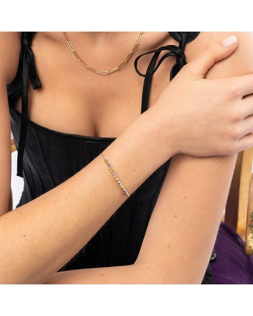 Spero London Metallic Middle Beaded 3 Rose Sterling Handmade Bracelet