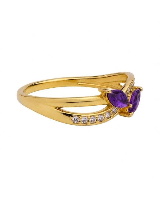Belinda Jewelz Multicolor Amethyst Marquise Bypass Birthstone Ring