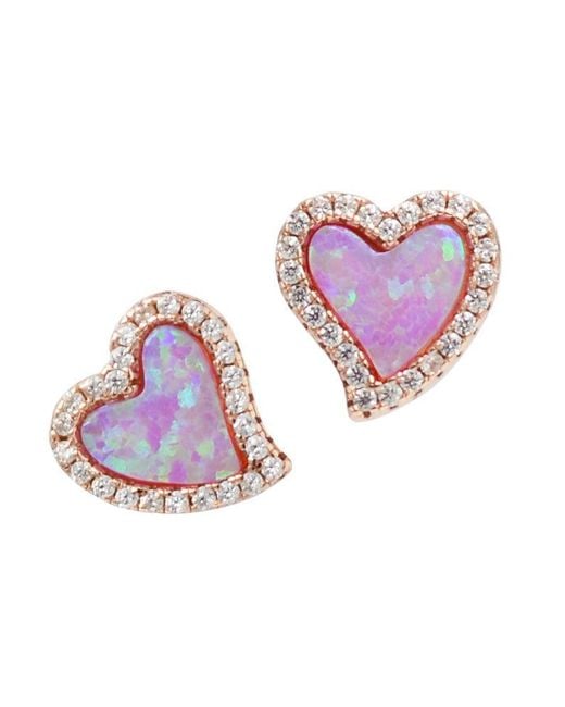 KAMARIA Purple Amore Heart Stud Earrings