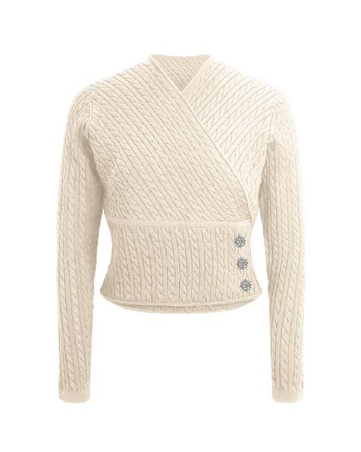 Roch Perel Natural Neutrals Cream Embellished Cable Wrap