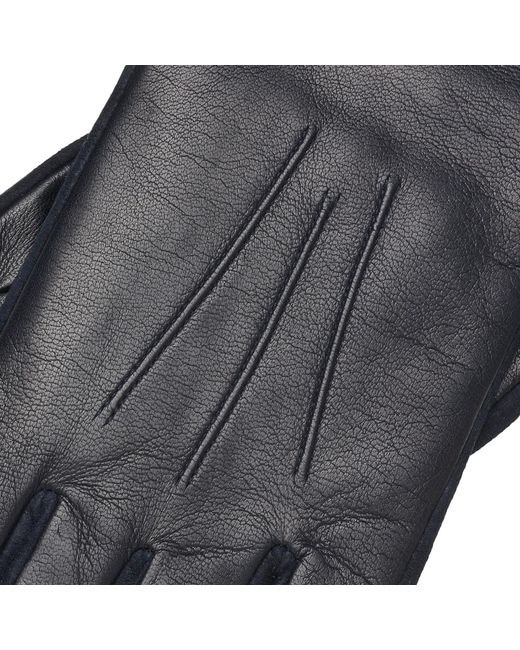 1861 Glove Manufactory Black Sassari Nappa Leather Gloves for men