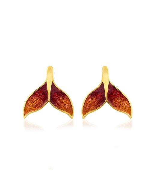 Milou Jewelry Orange Whale Tail Earrings