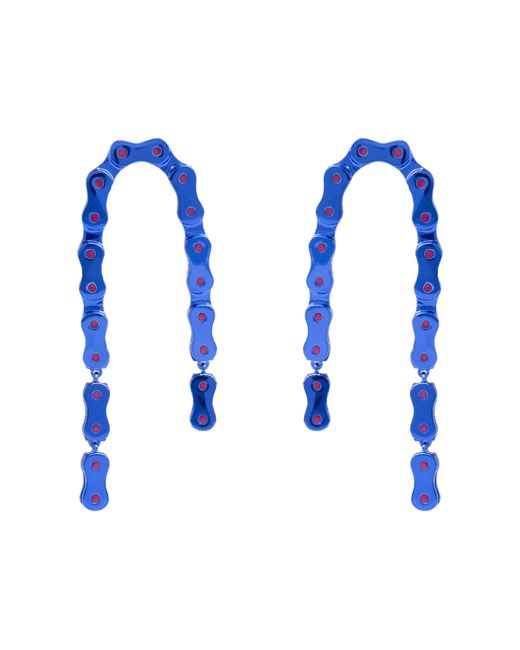 Lavani Jewels Blue Vallecas Chain Earrings