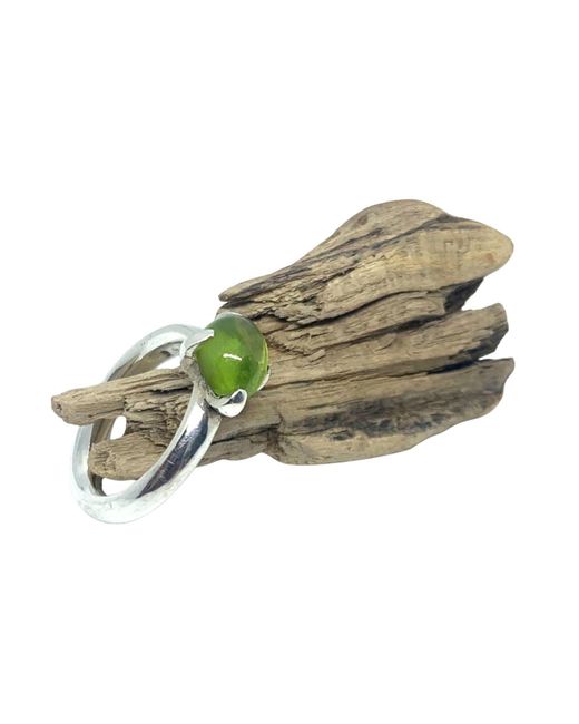Tg-Jewellery by Tamara Gervasio Green Simplicity Ring With Oval Peridot Cabochon