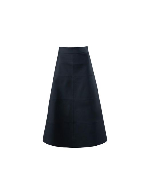 Vestiaire d'un Oiseau Libre Blue Leather Midi Skirt