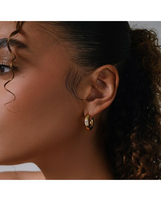 Mickey's Girl Metallic Lunexa Waterproof Hoop Earrings