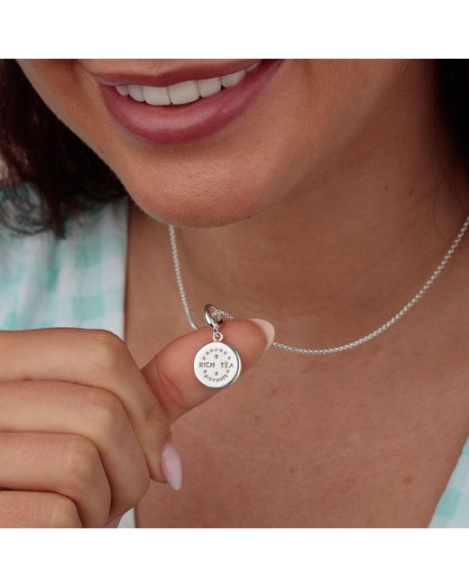 Lily Charmed Metallic Sterling Rich Tea Biscuit Charm Necklace