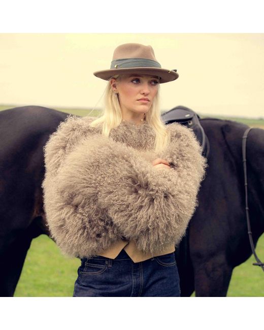 Shaded the Label Brown Mylor Khaki Trilby Hat With Sterling Jewellery