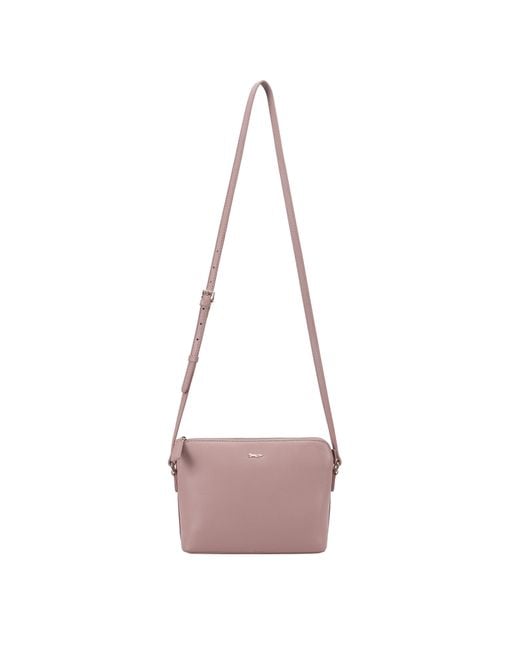 Paul Costelloe Pink Lenya Leather Crossbody Bag