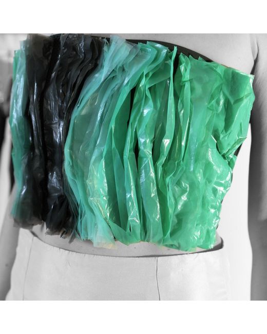 Laura Daili Green Reclaimed Layers Corset