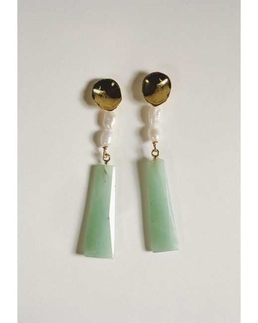 Lavani Jewels White Melina Aquamarine Earrings