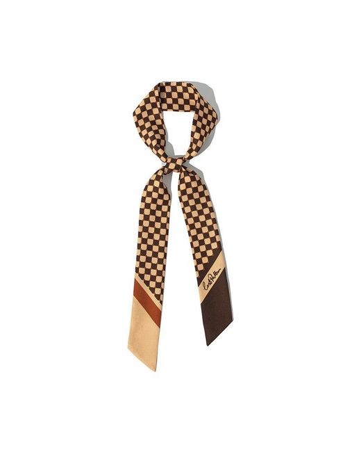 Lost Pattern Metallic Checkerboard Twilly Scarf