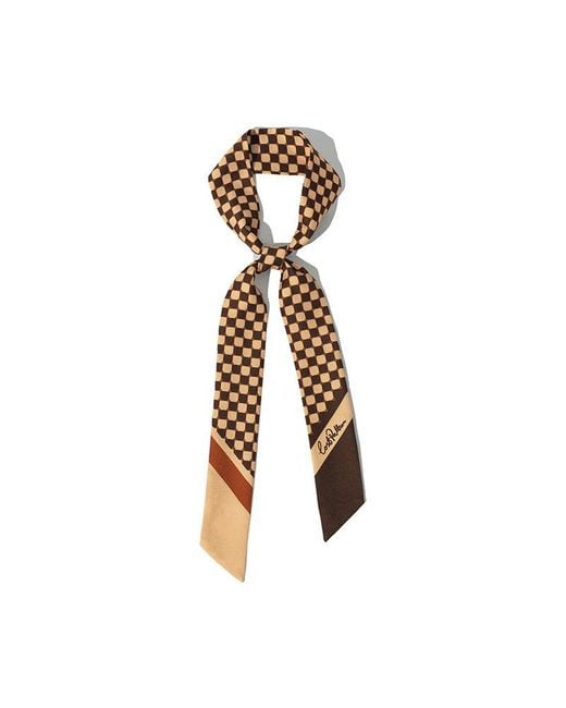 Lost Pattern Metallic Checkerboard Twilly Scarf