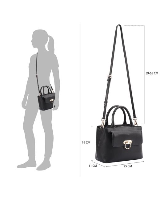 Paul Costelloe Black Navarre Leather Crossbody Bag
