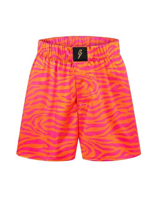 Ekcentrik Red Satin Boxers Wild Sunrise for men