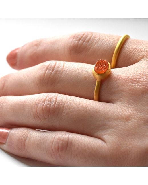 GEM BAZAAR Red Balls Of Fire Stacking Ring