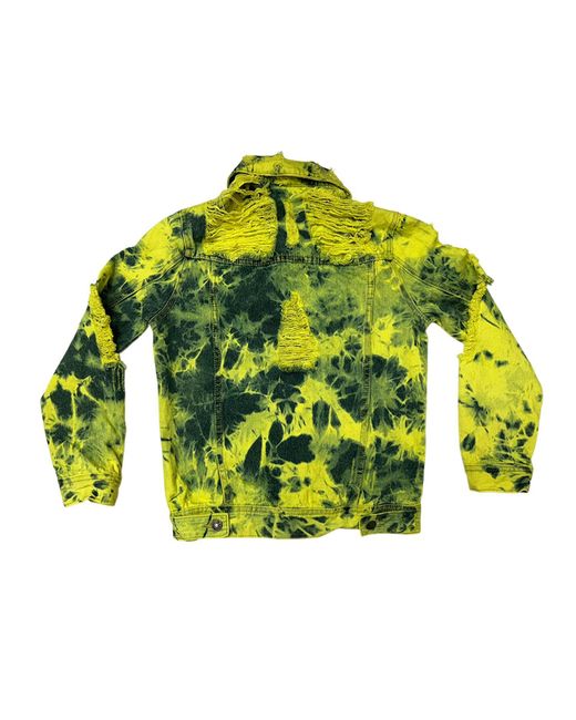 Zasta Studio Yellow Denim Jacket Tie-Dye Small H for men